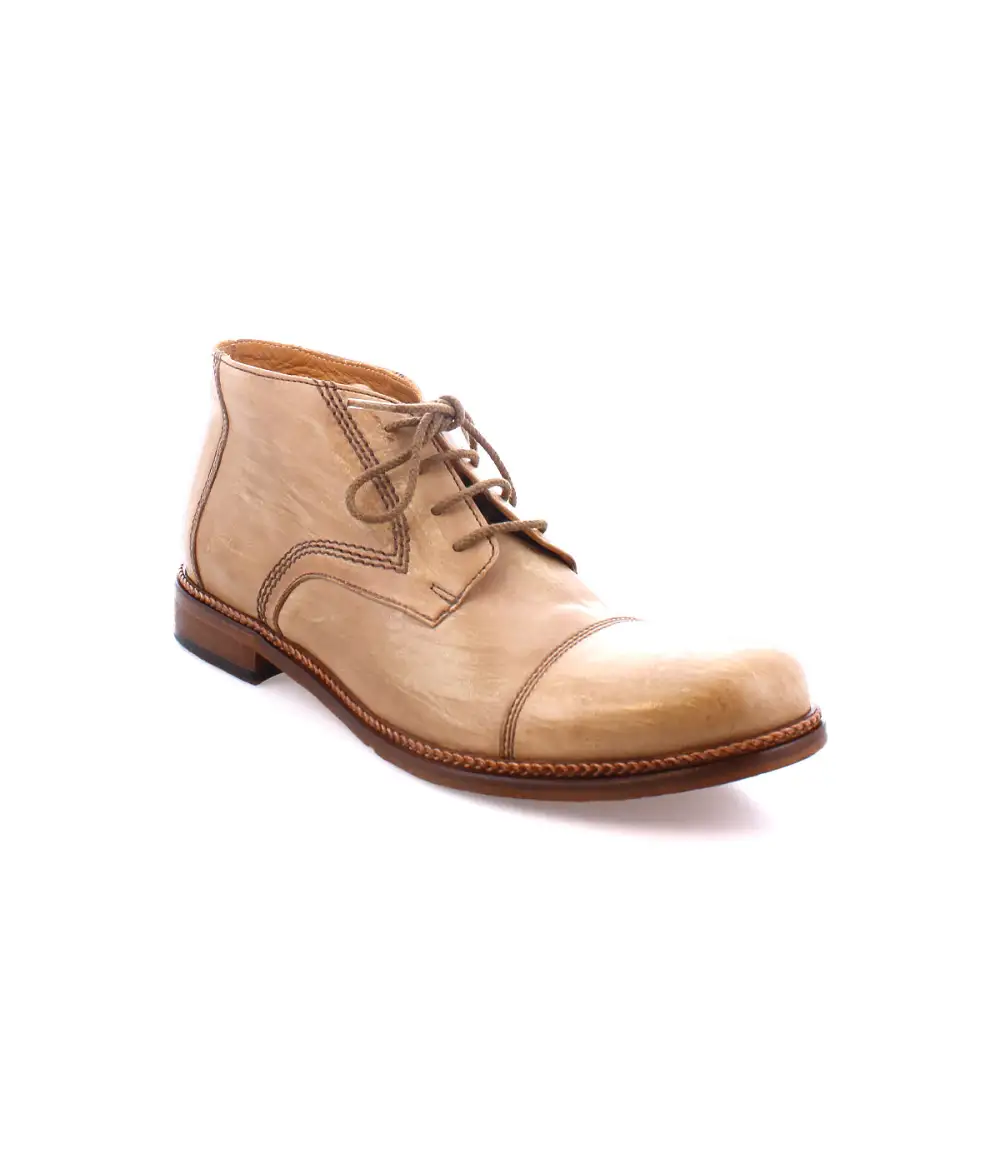 Lace-Up Cap Toe Leather Rugged Ankle Boots