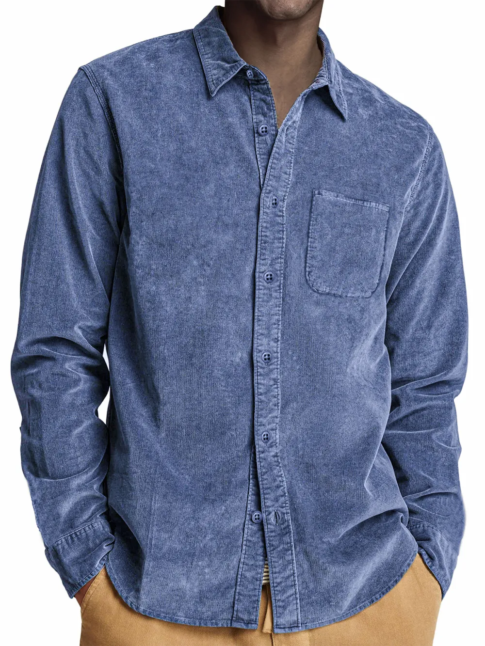 Corduroy Long Sleeve Pocket Shirt