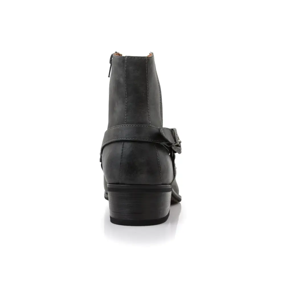 Suede Faux-Leather Pointed-Toe Chelsea Boots