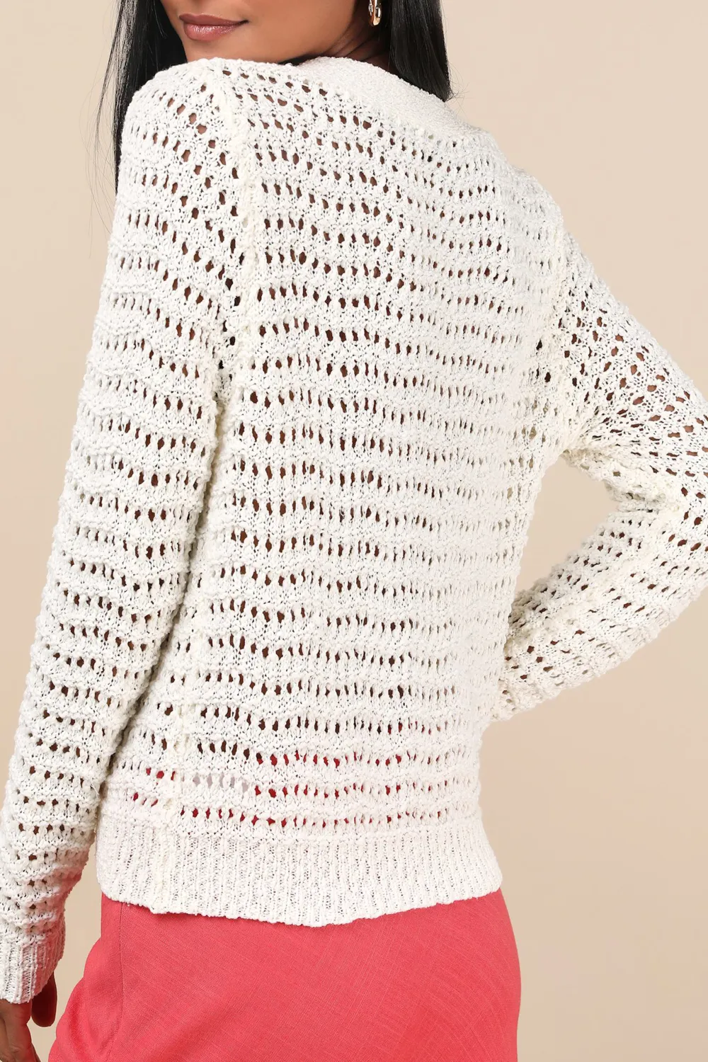 Loose Knit Button-Up Cardigan Sweater