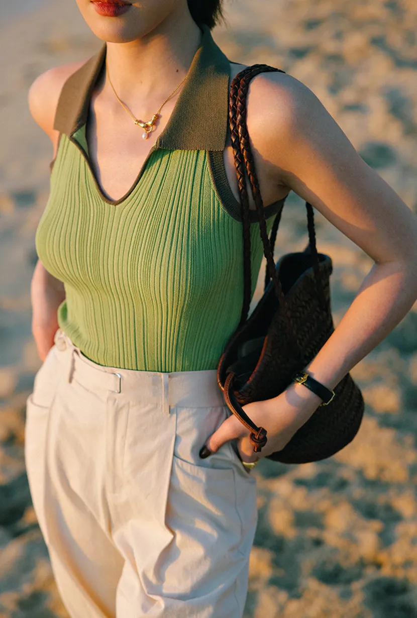 Knit Top - Sage & Matcha