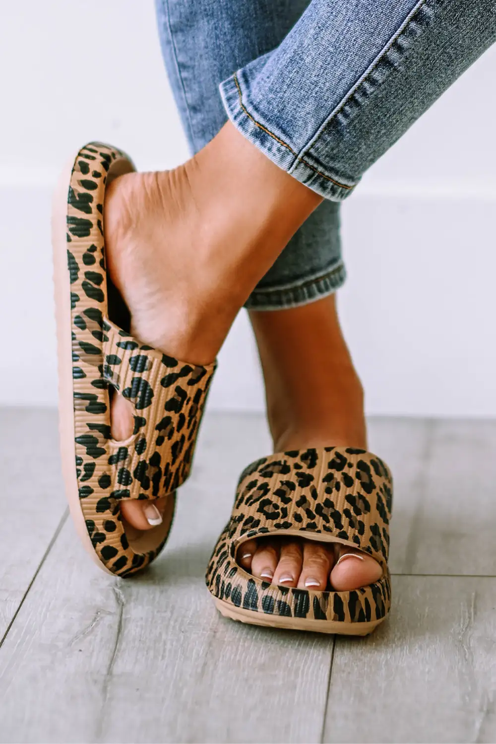 Print Thick Sole Slip On Slide Slippers