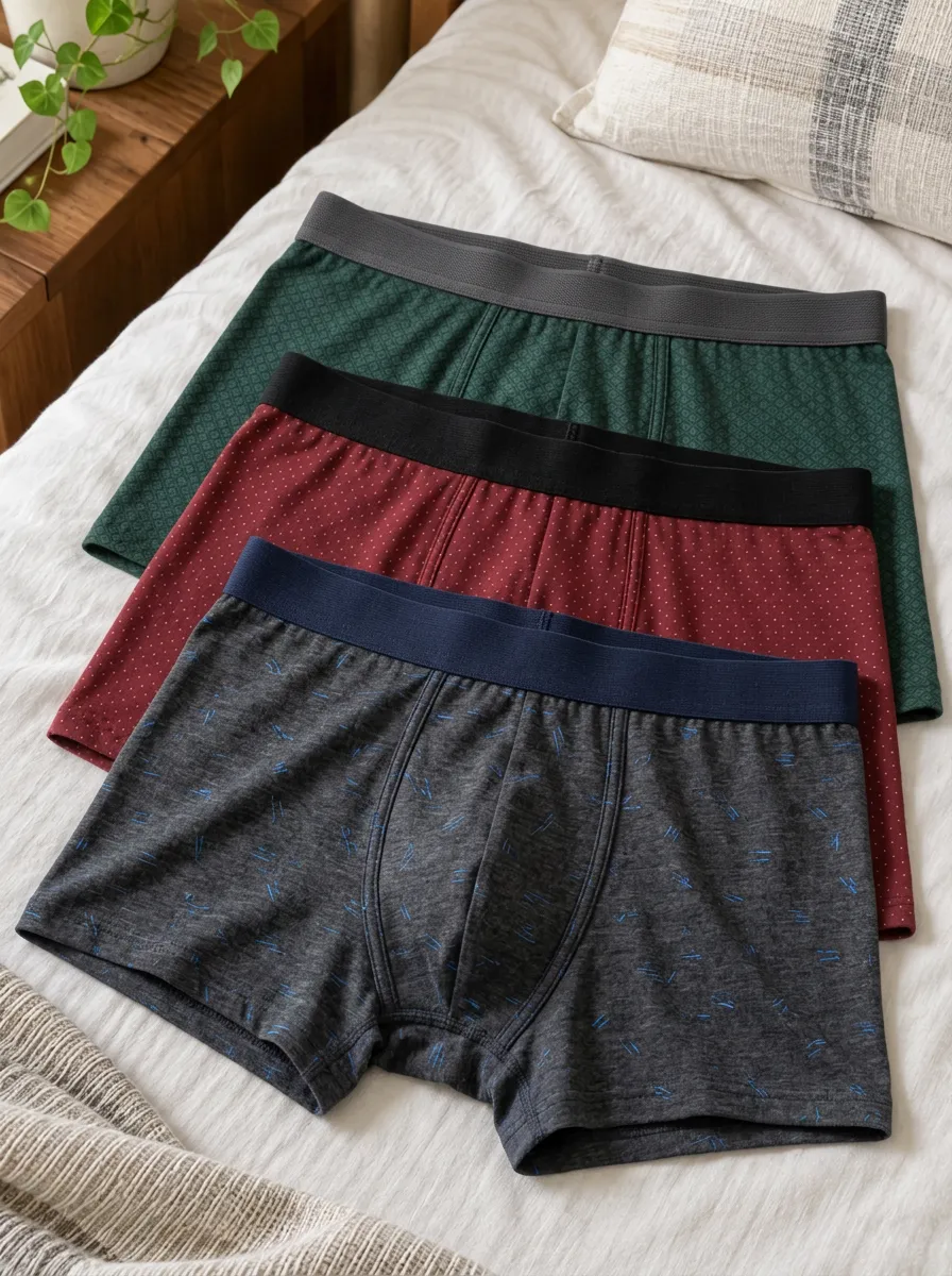 Men's Geometric Polka Dot Printed 3-Pack Boxer Briefs