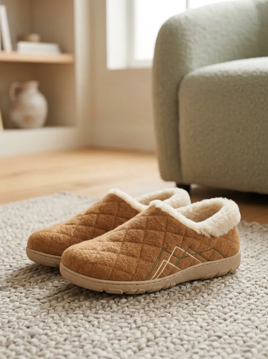 Casual Quilted Graphic Detail Unisex Warm Wool Shoes