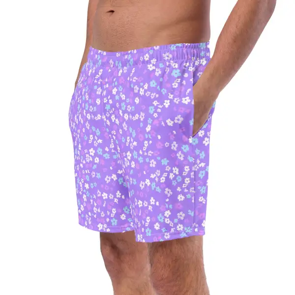 Breathable Tropical Print Swim Trunks