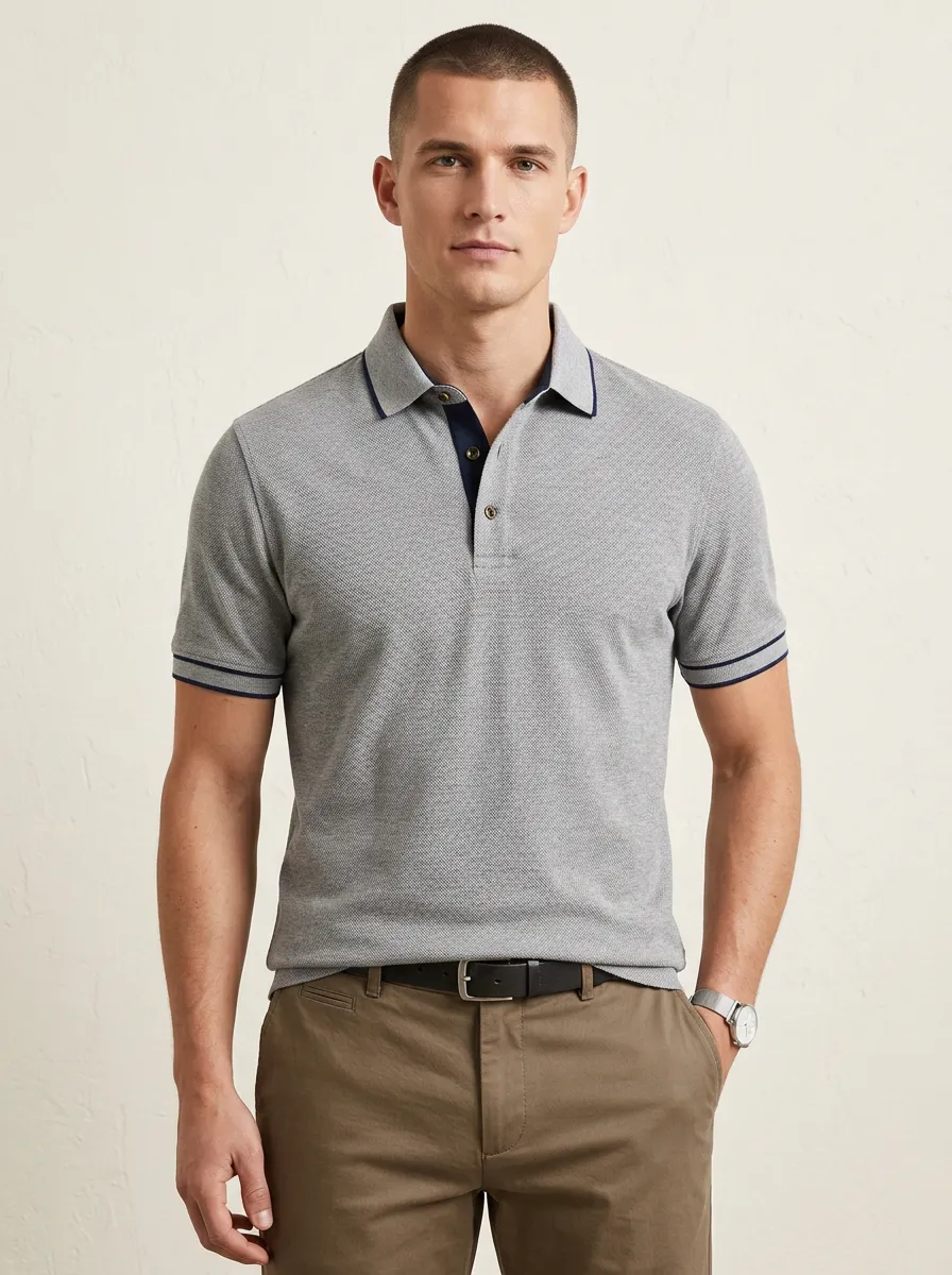 Men's Classic Weekend Contrast Trim Polo Shirt