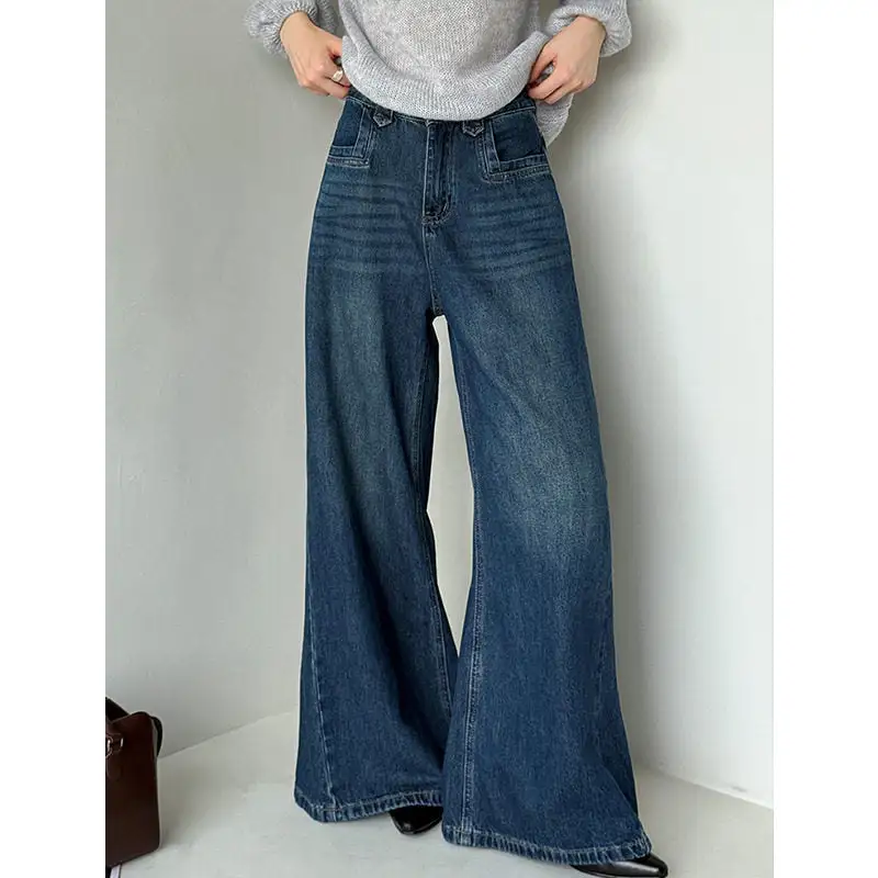 Relaxed High Waist Loose Fit Wide Leg Jeans
