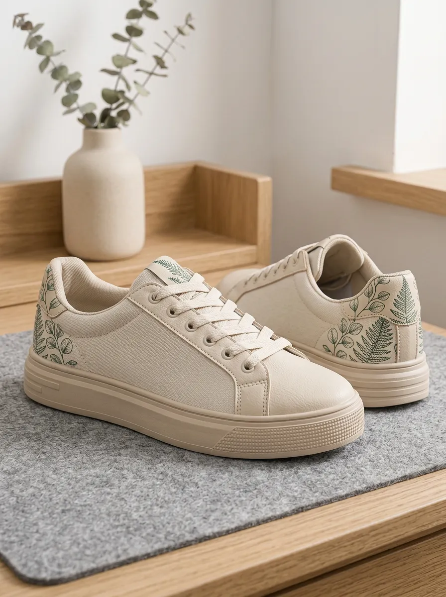 Women's Classic Botanical Fern Leaf Skate Shoes