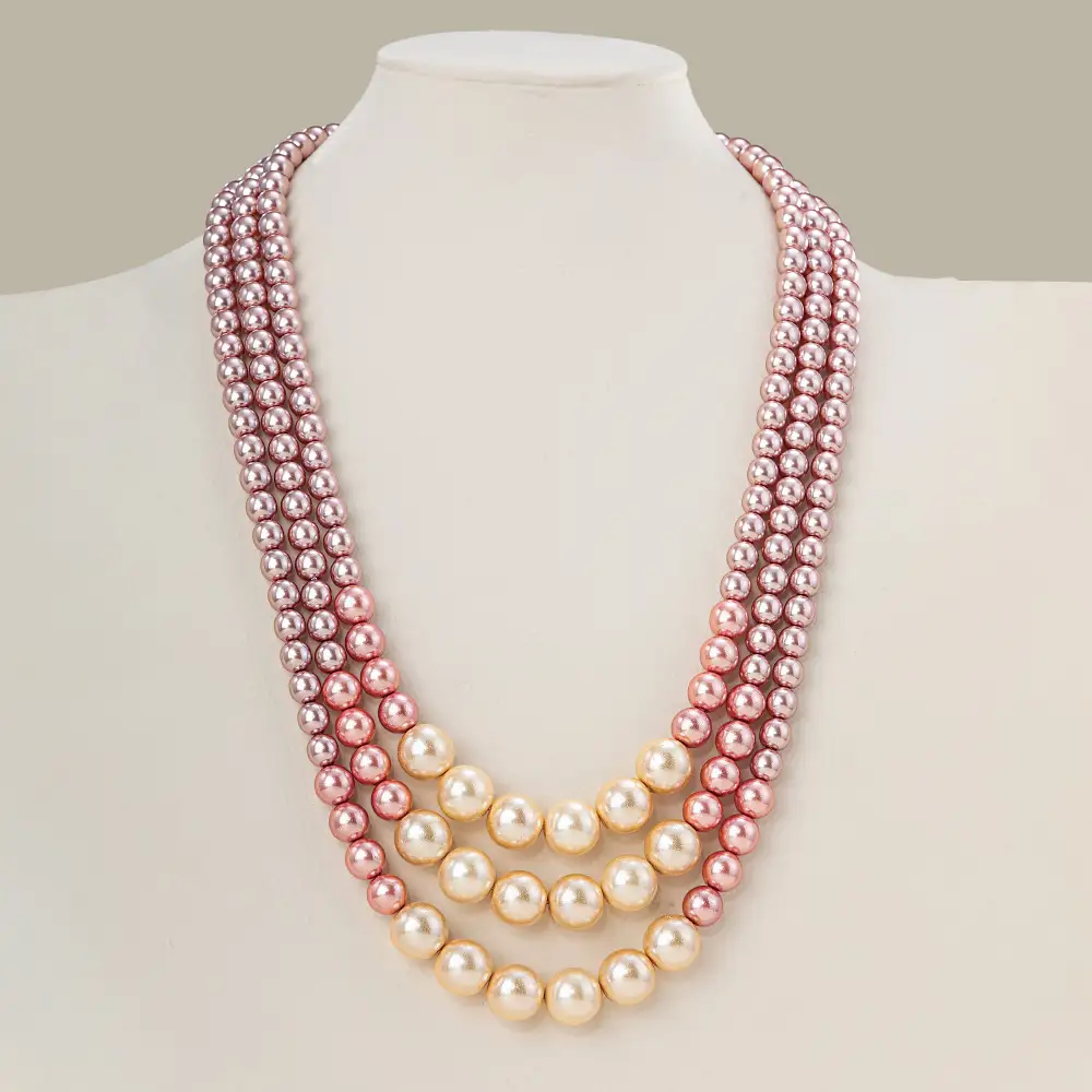 Minimal Pearl Multi Strand Necklace