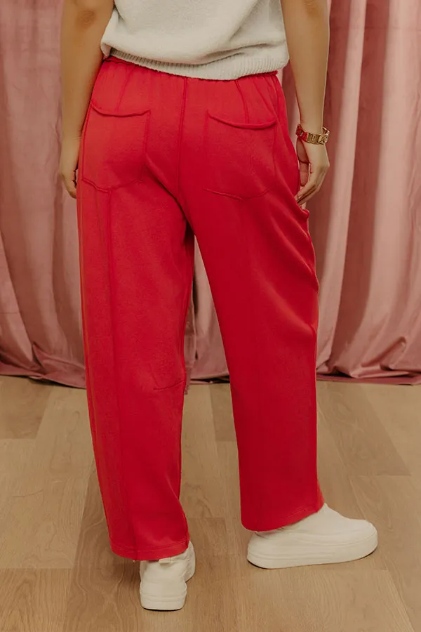 High Waist Relaxed Barrel Leg Baggy Drawstring Elastic Waist Pants