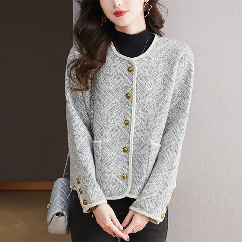 Women's Jacquard Colorblock Cardigan