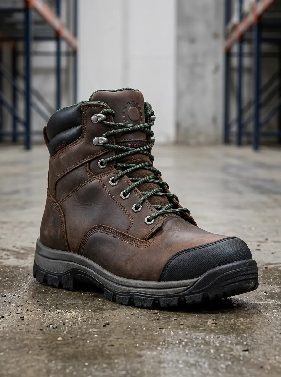 Daily-Work Leather-Look Workwear Men's Waterproof Work Boots
