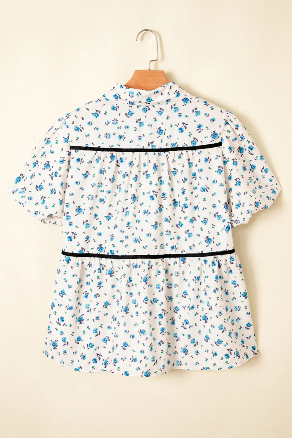 Everyday Floral Puff Sleeve Short Sleeve Shirt Blouse