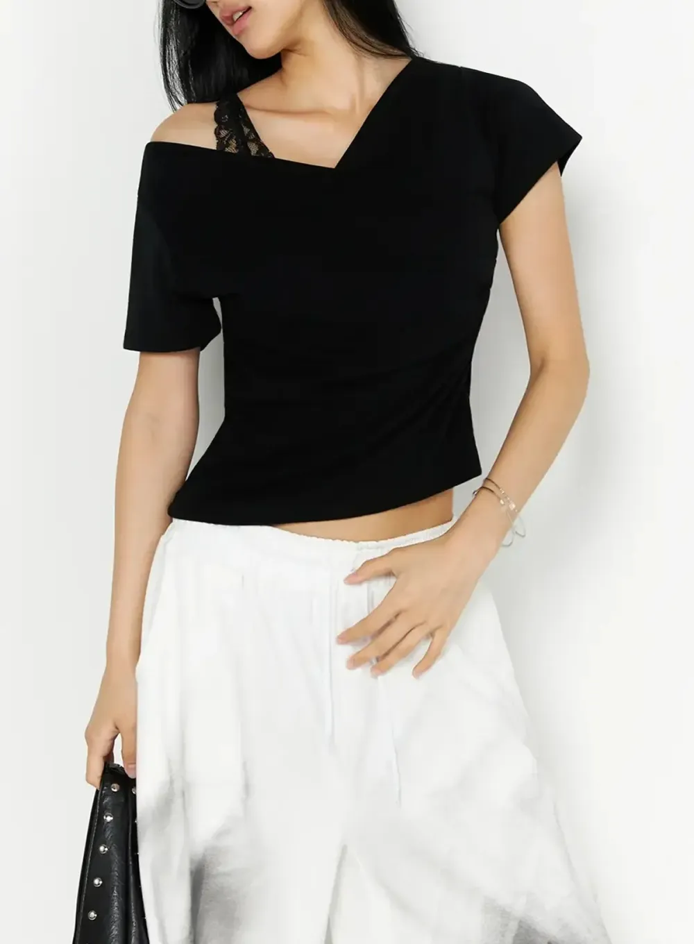 Draped V-Neck Top