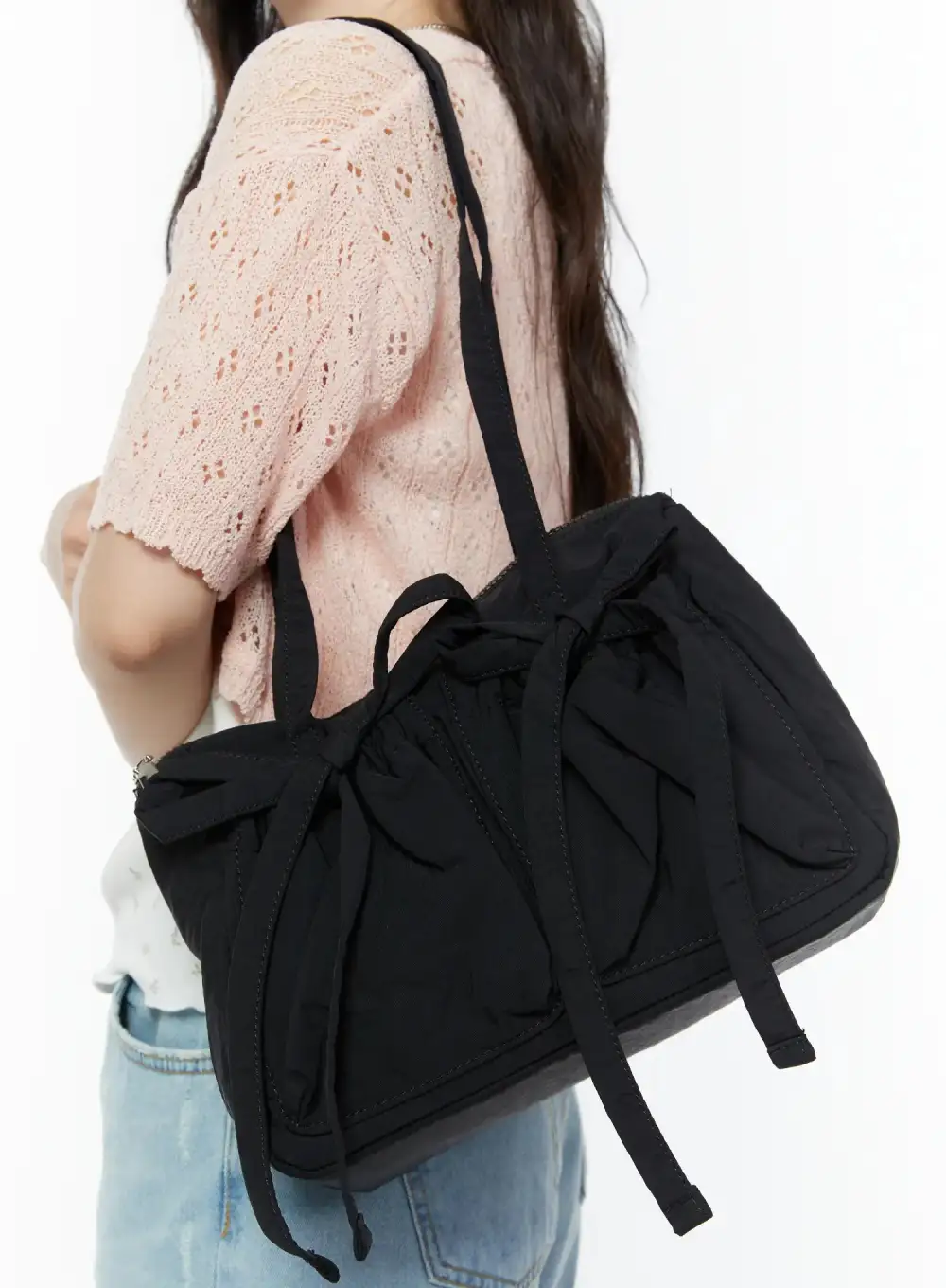 Ribbon Pocket Shoulder Bag