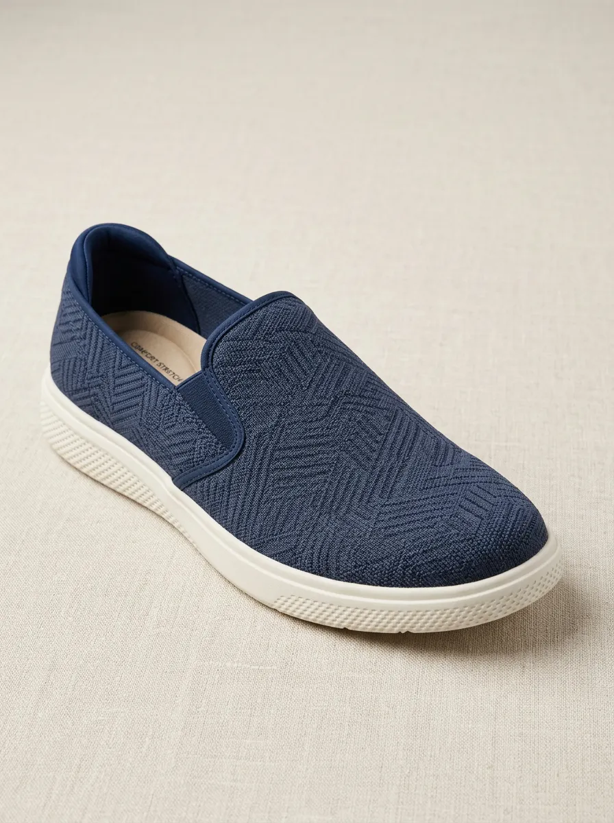 Signature Geometric Graphic Casual Look Men's Stretch Canvas Shoes