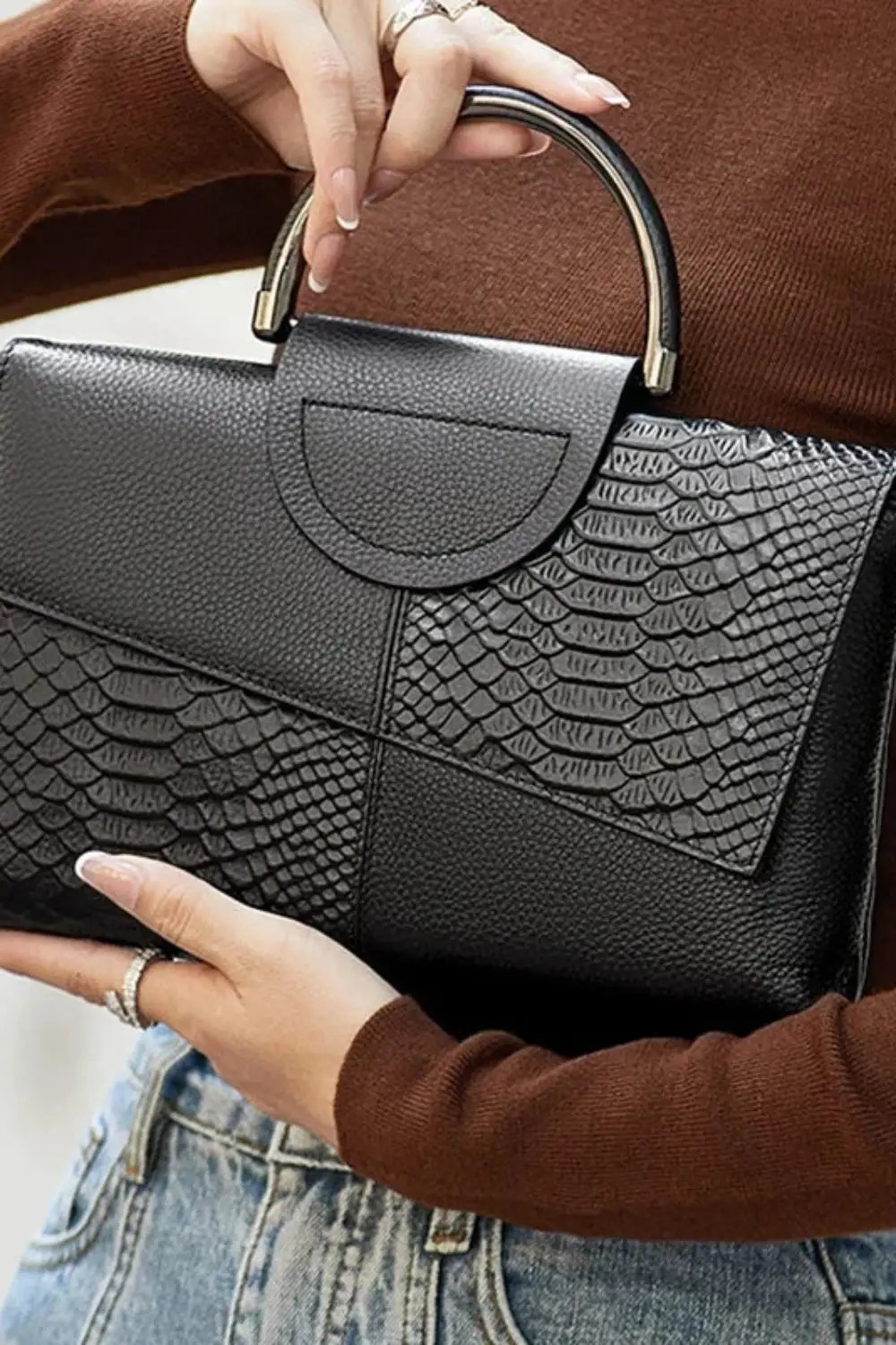 Minimalist Flap Cover Shoulder Bag Soft PU
