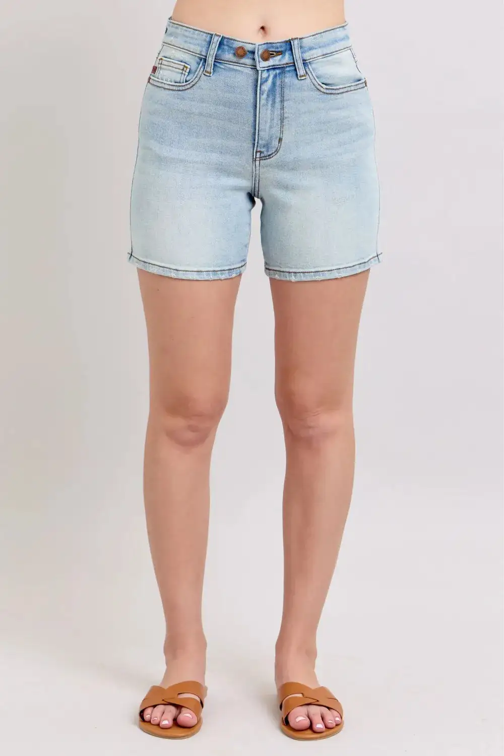 Draped Versatile Denim Shorts