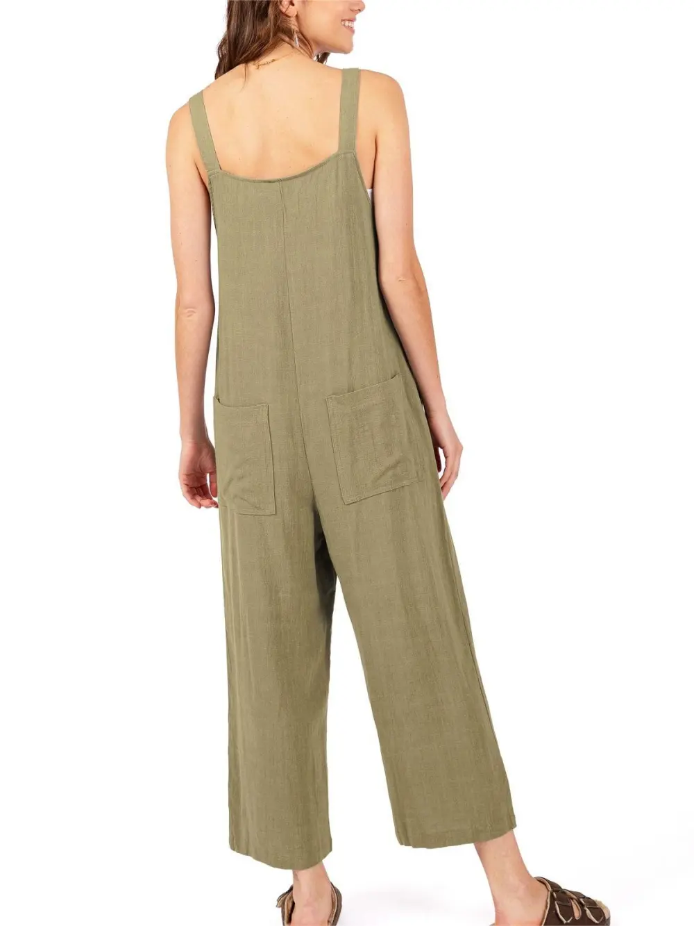 Crop Wide-Leg Linen Jumpsuit