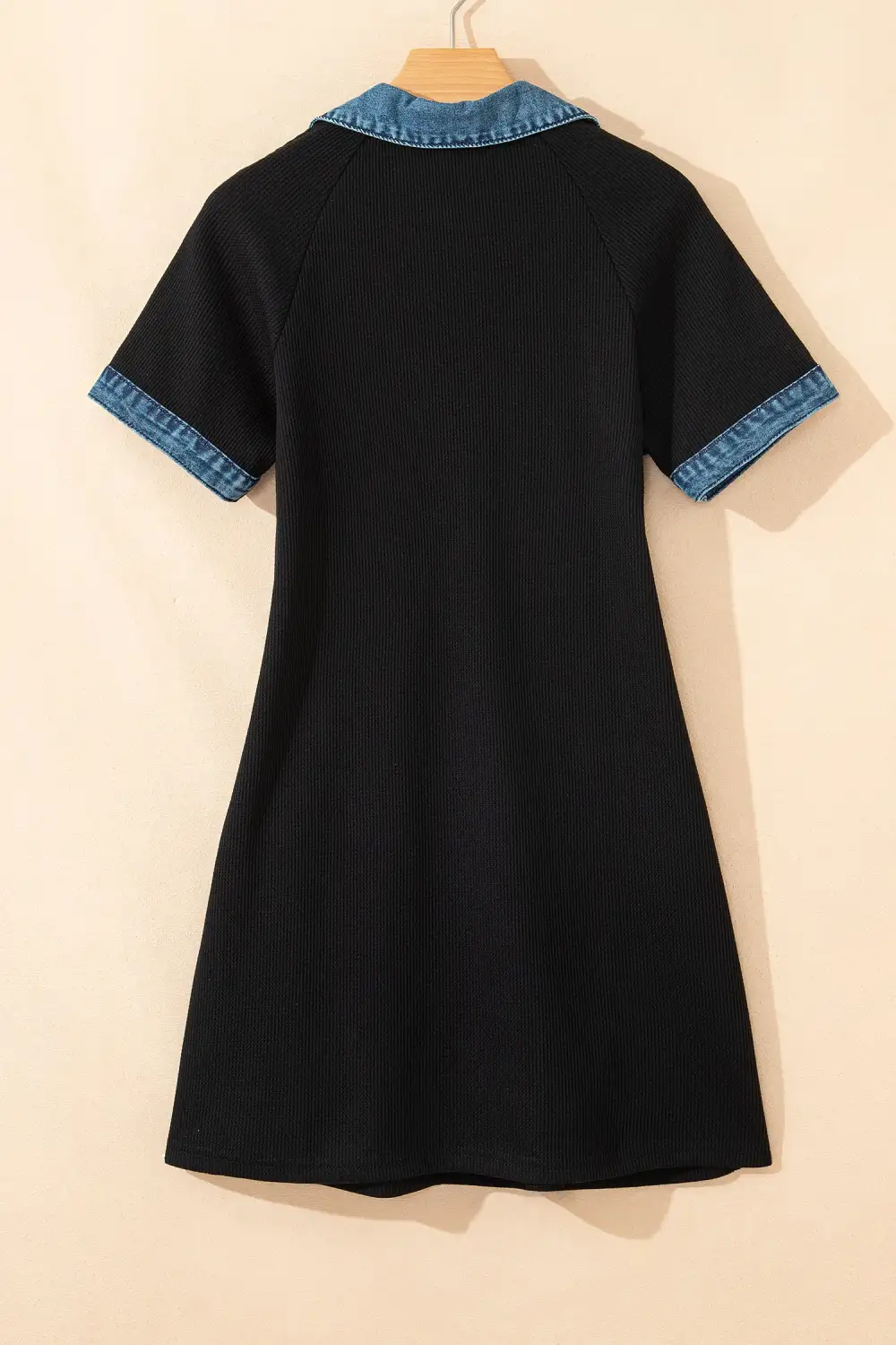 Patchwork Denim Knit Sweater Dress
