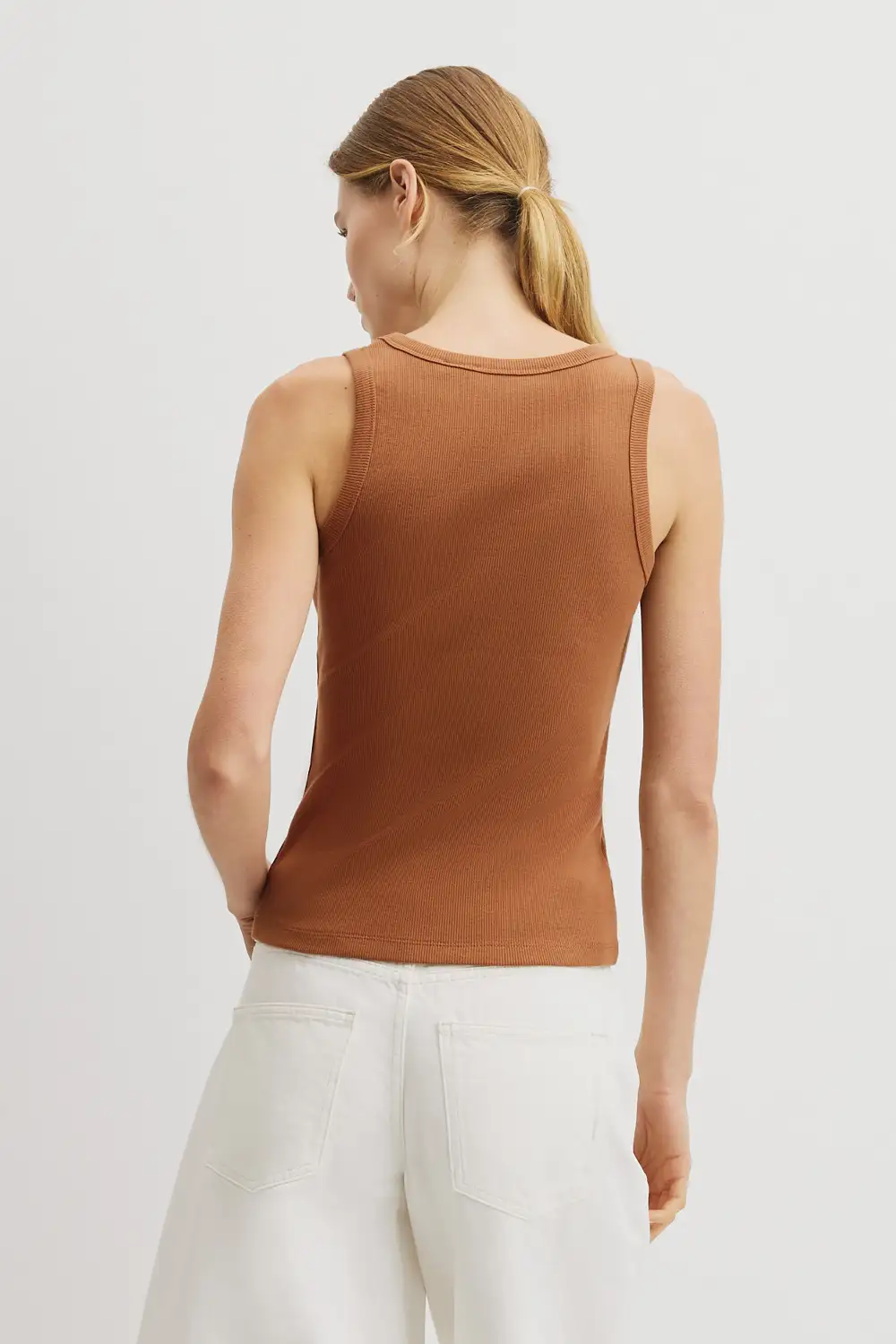 Women's Classic Scoop Neck Ribbed Tank Top