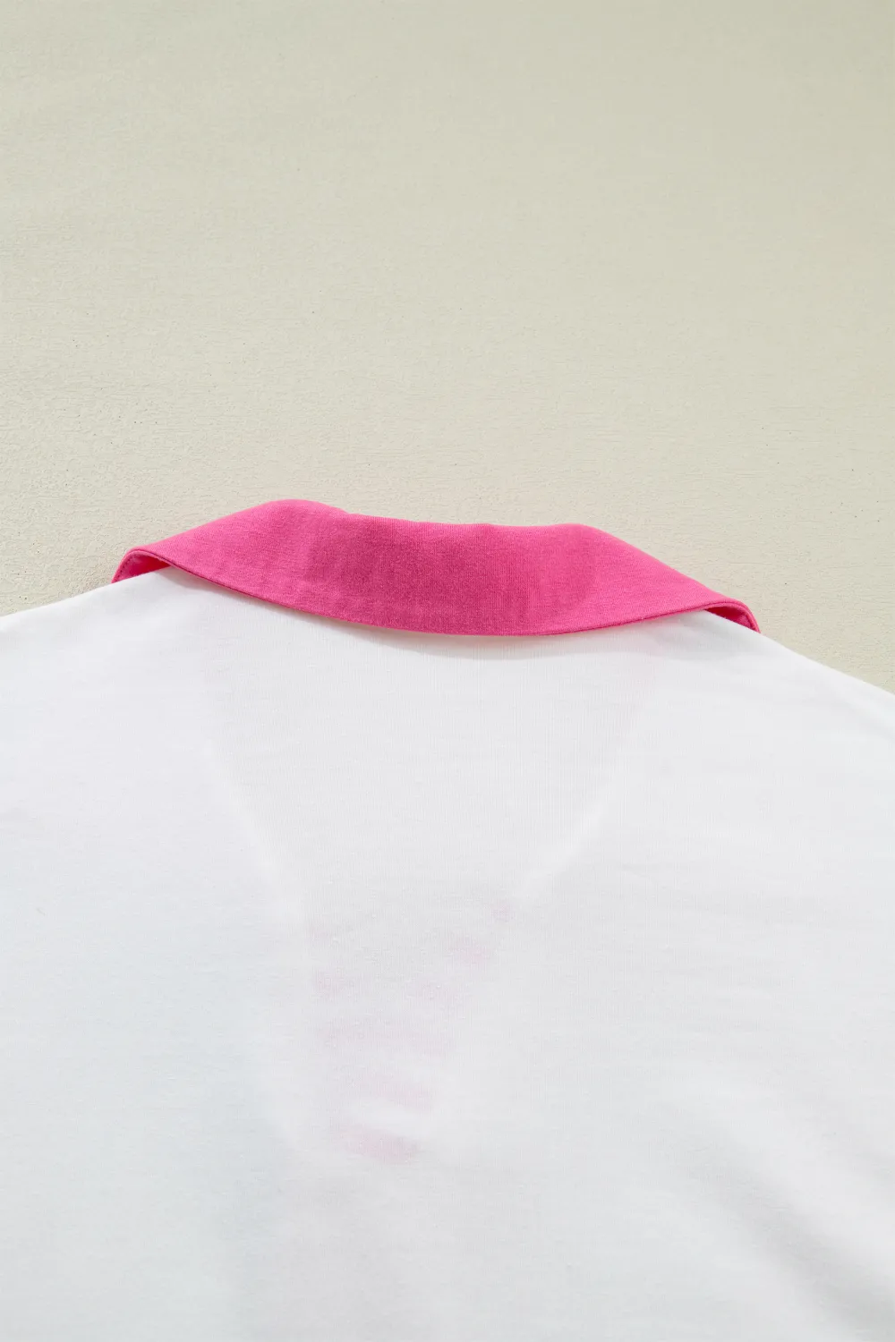 White Striped Block Patchwork Polo Tee