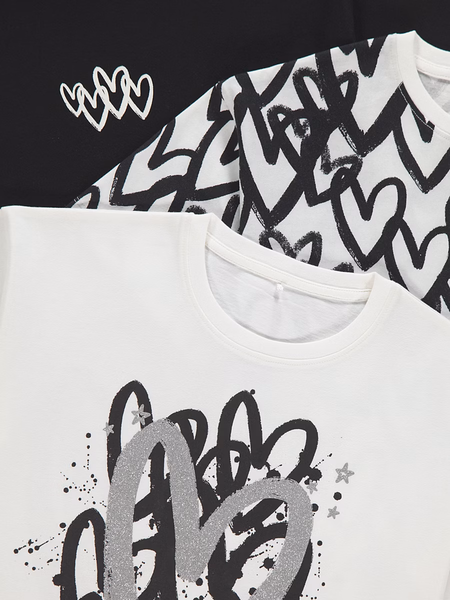 Graffiti Hearts T-Shirts 3 Pack detail 2