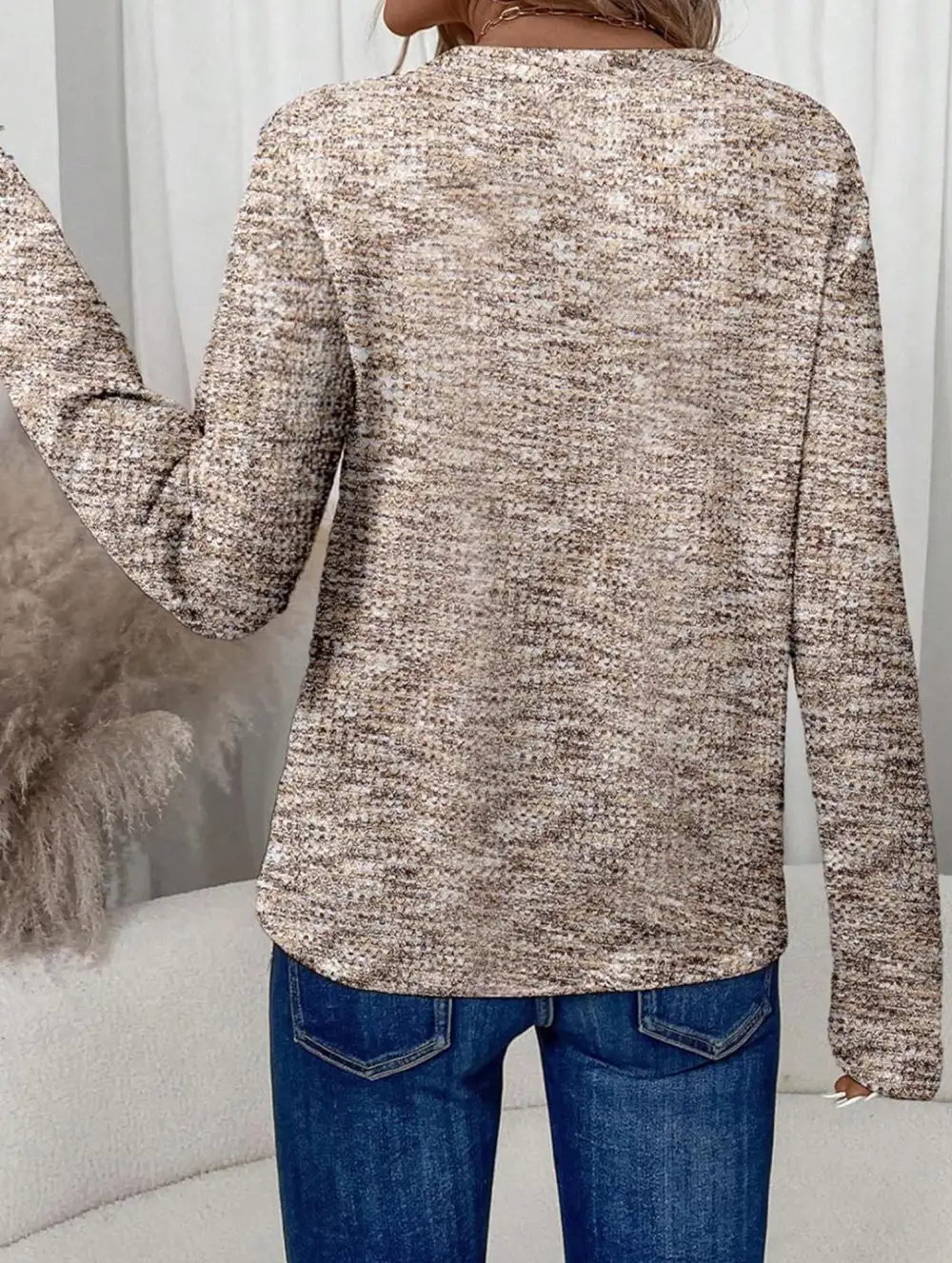 V Neck Pullover Long Sleeve Tee