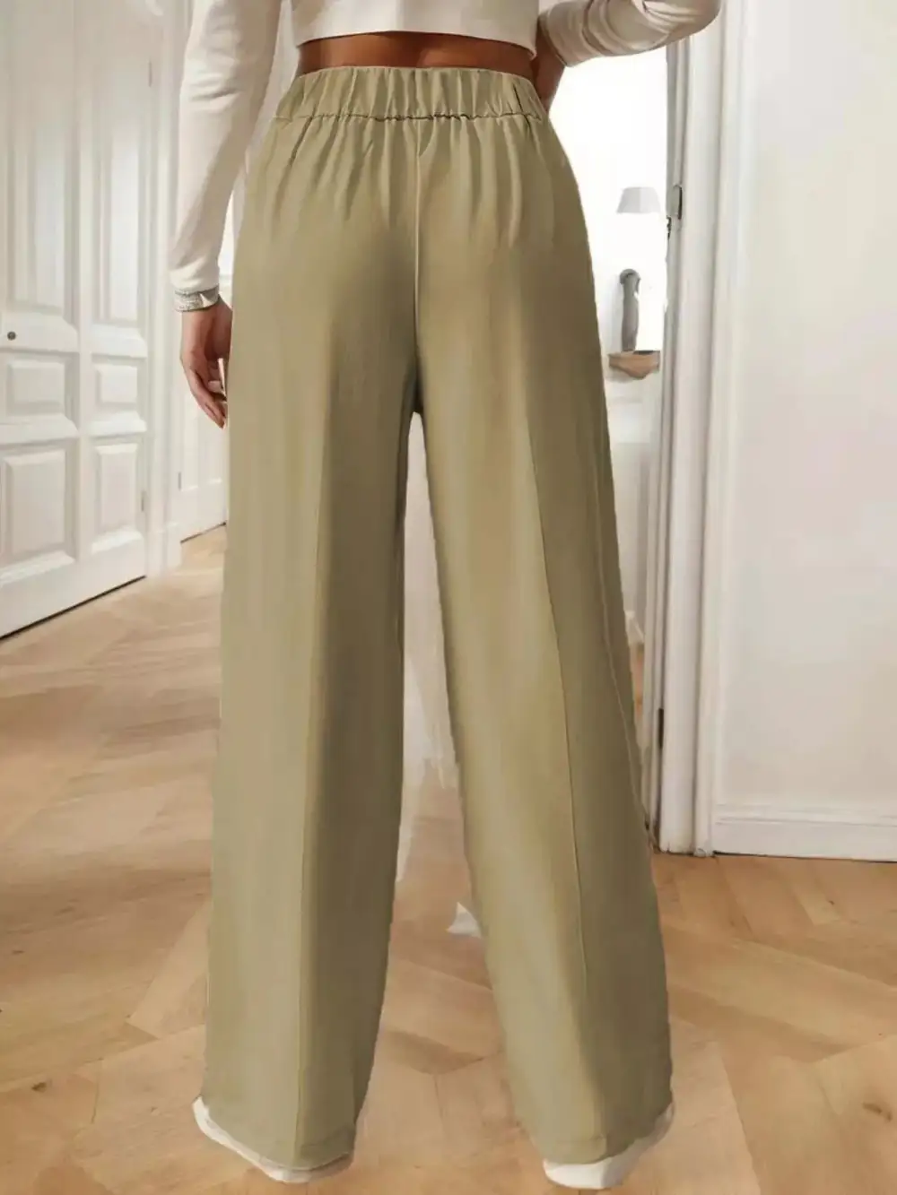 Wide Leg High Waist Cropped Pocketed Pants