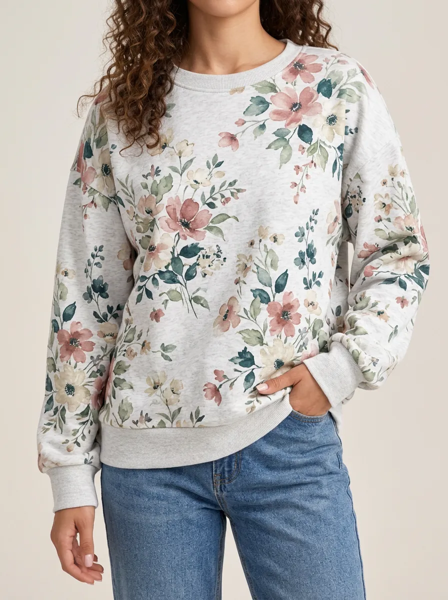 Women's Floral Print Casual Pullover