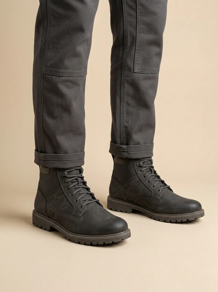 Men's Geometric Pattern Work Boots