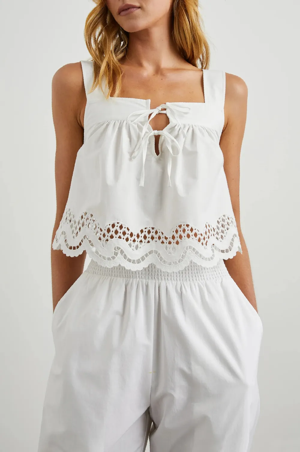Belted Decorative Square-Necked Vest