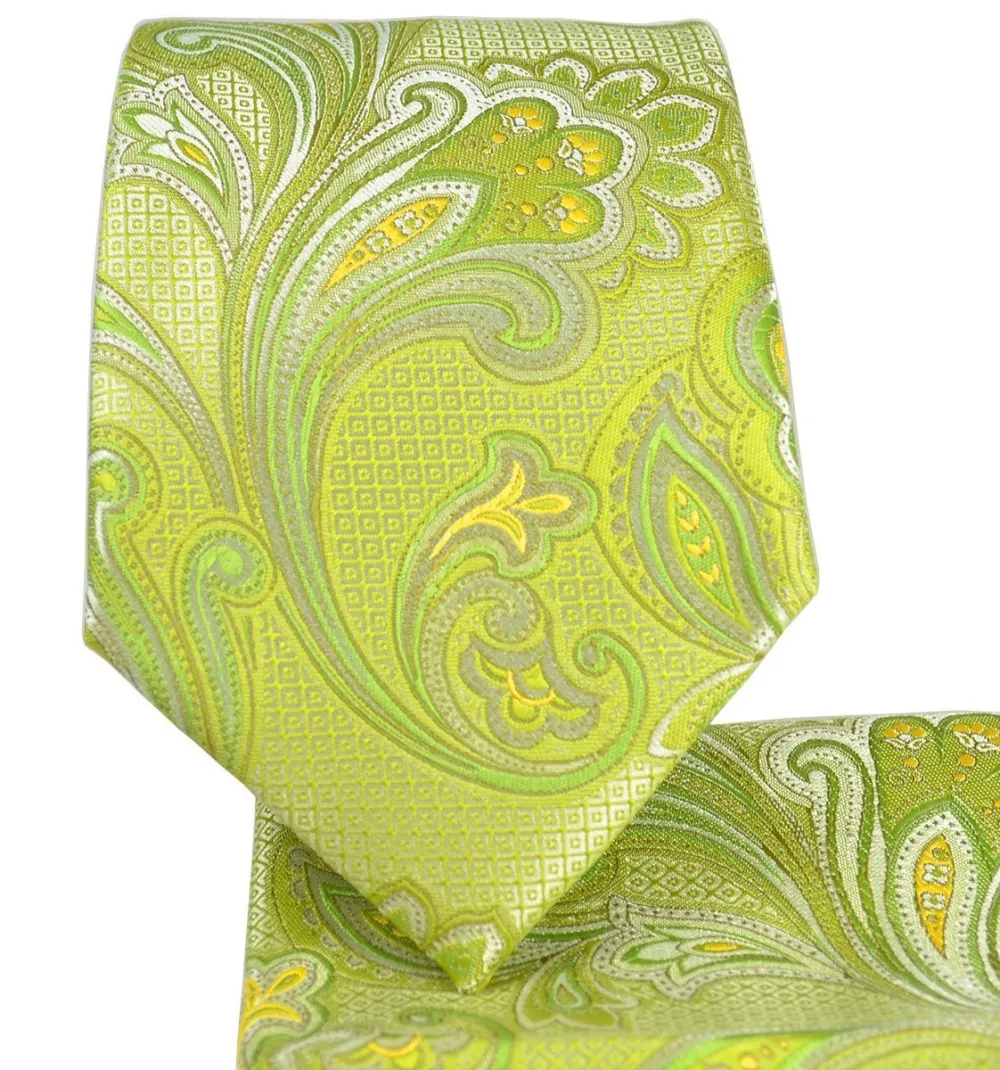 Polished Paisley Men's Necktie With Pocket Square