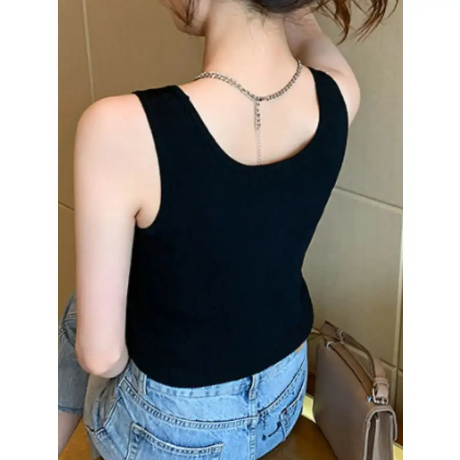 Plus Size Ribbed Scoop Neck Tank