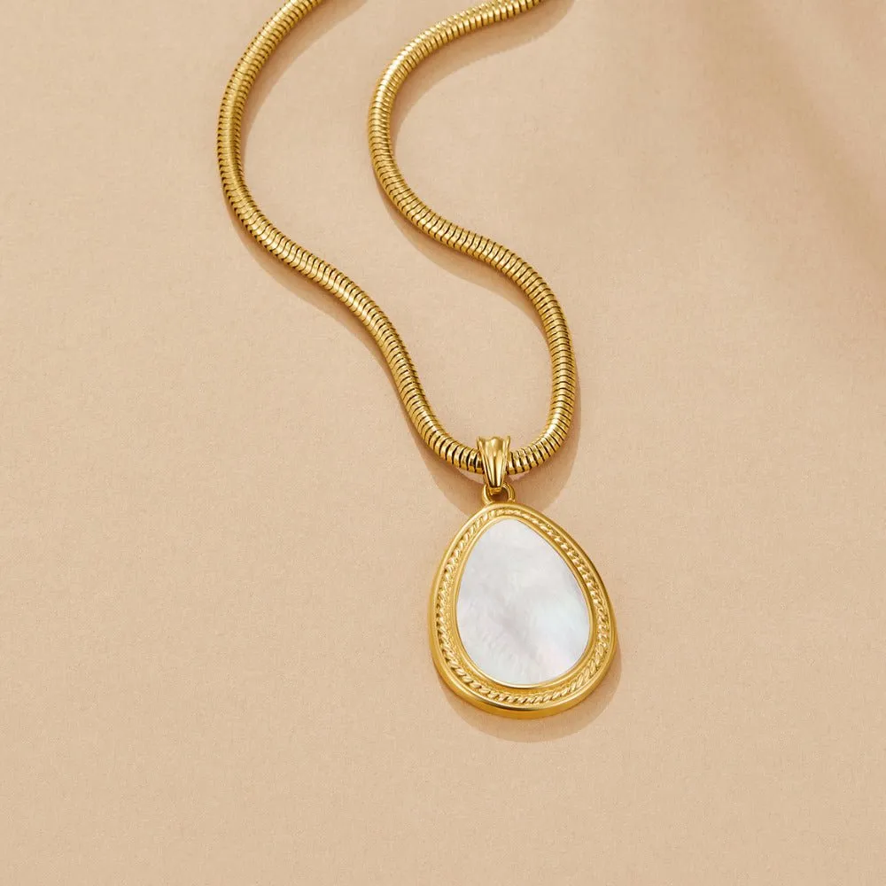 Mother-of-Pearl Teardrop Necklace