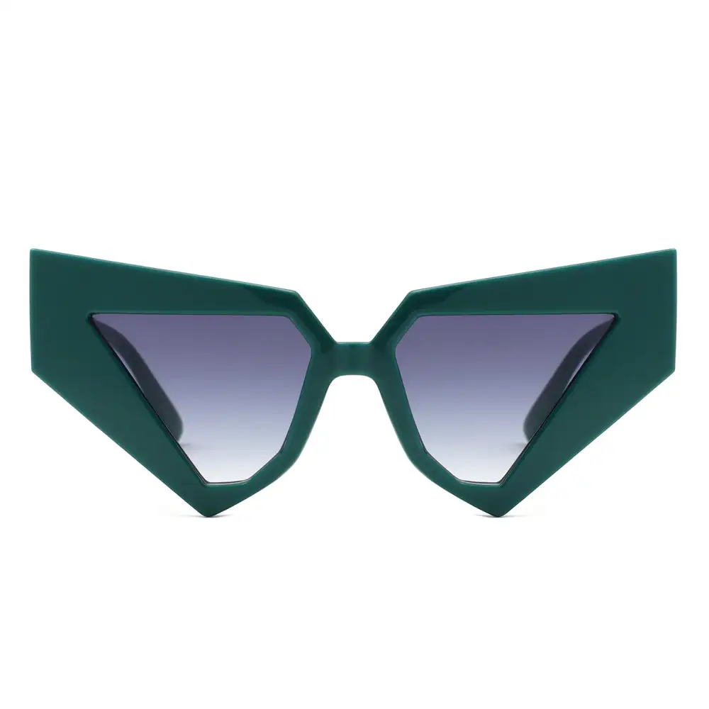 Oversized Chunky Geometric Cat-Eye Sunglasses