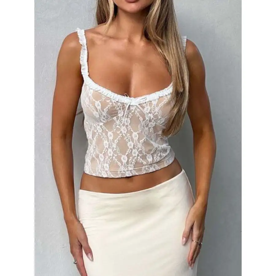 Frill Bow Lace Camisole Top