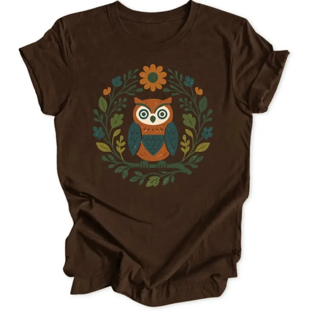 Owl wreath unisex T-shirt