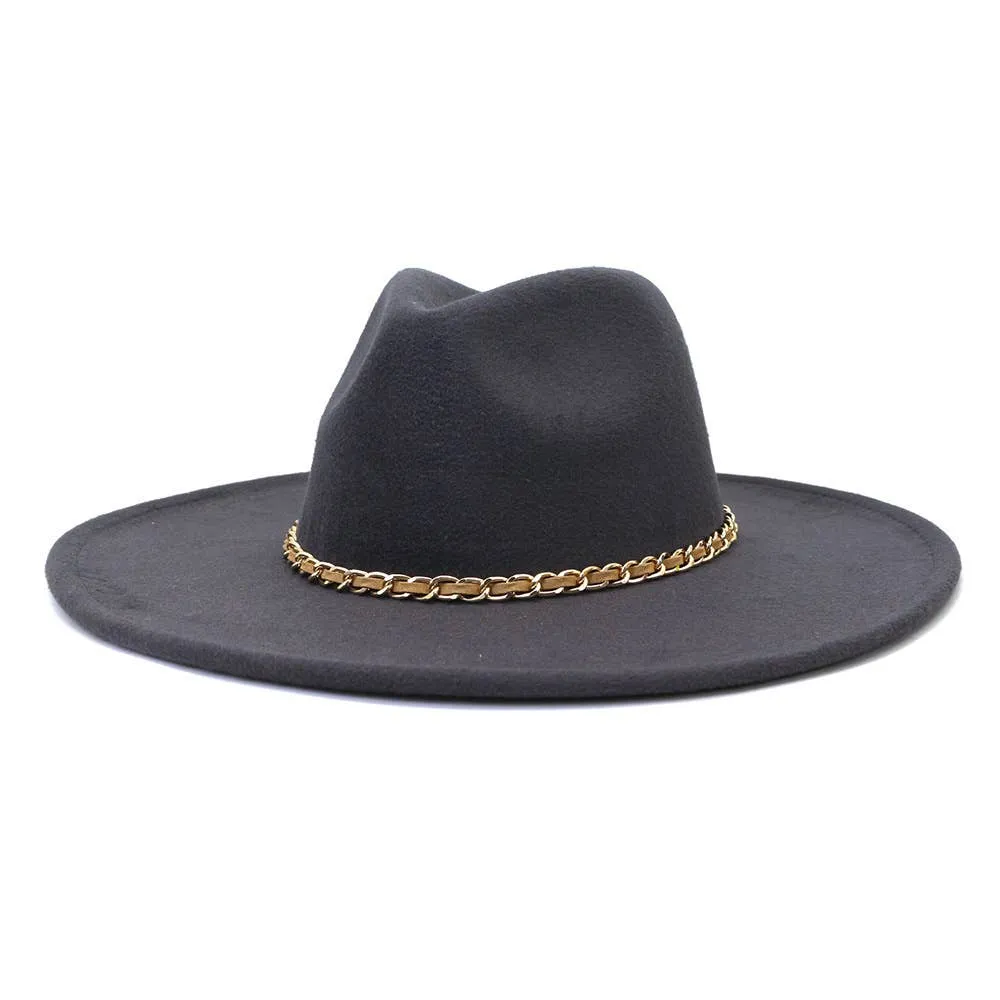 Camel Chain Big Brim Peach Heart Top Hat