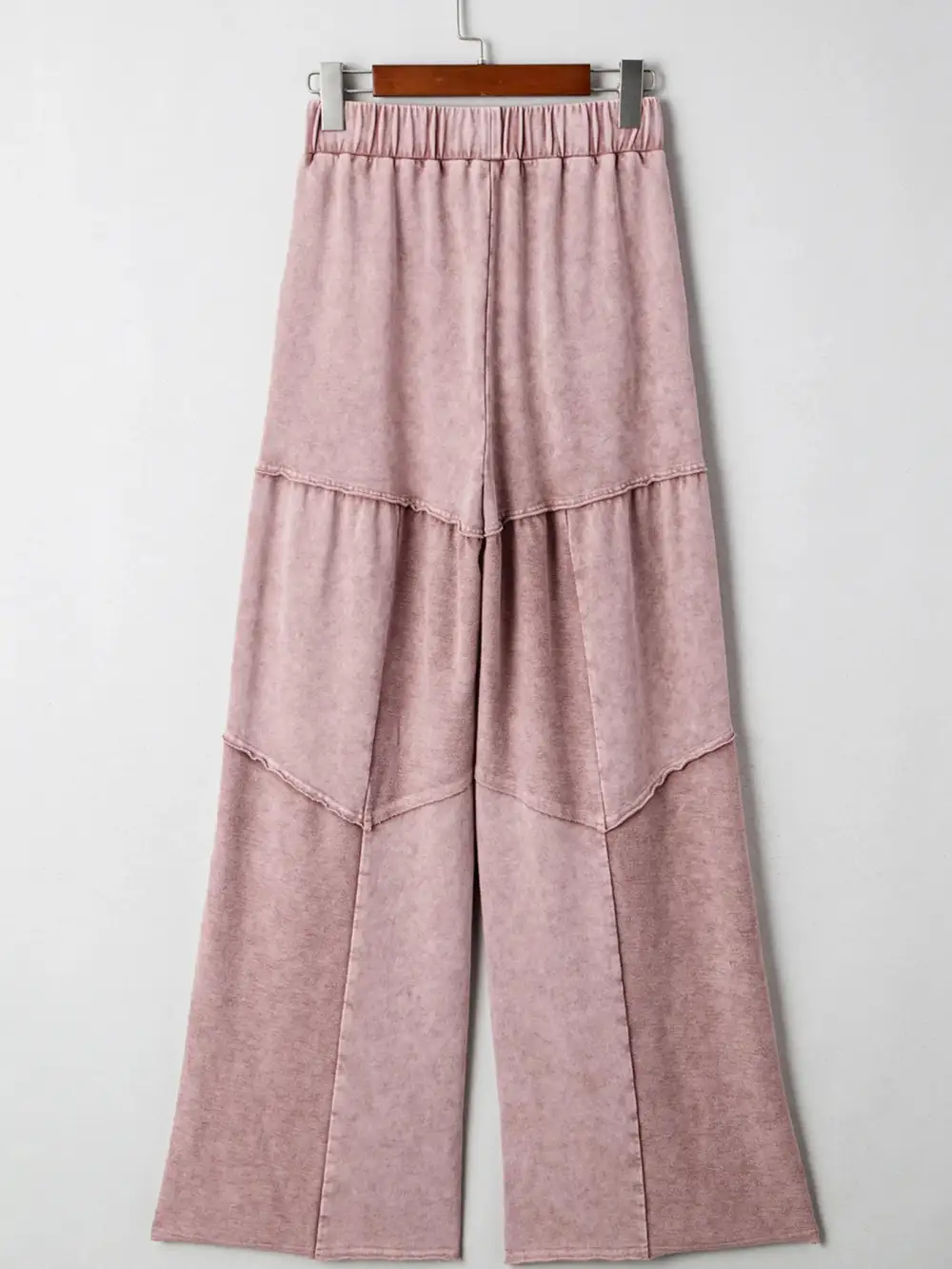 Wide Leg Drawstring Patchwork Mineral Wash Pants