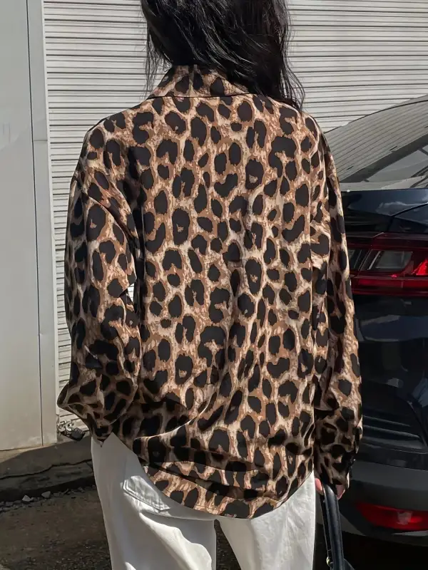 Leopard Print Button Down Shirt