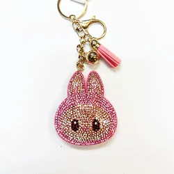 Playful Rabbit Charm Keychain