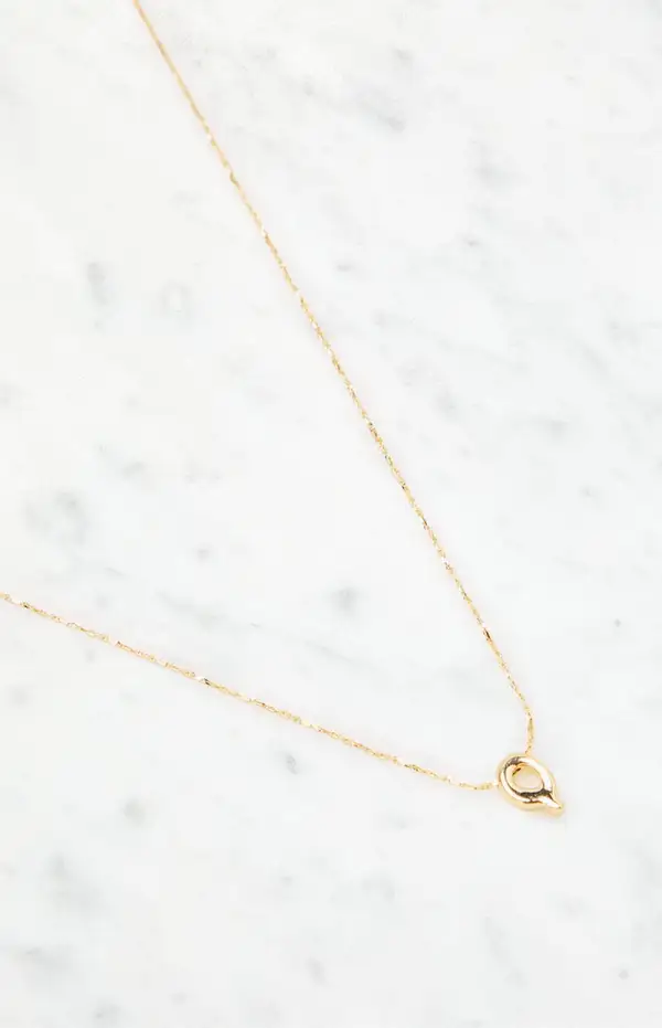 LA Hearts Q Initial 14K Gold Plated Necklace
