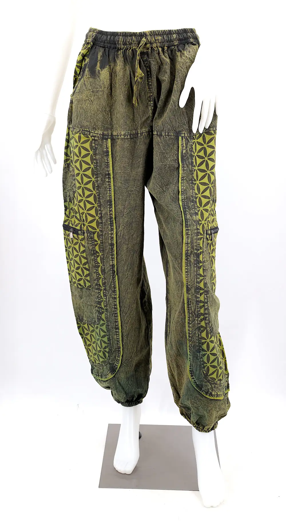 Women's Easy Fit Harem Patchwork Drawstring Pants
