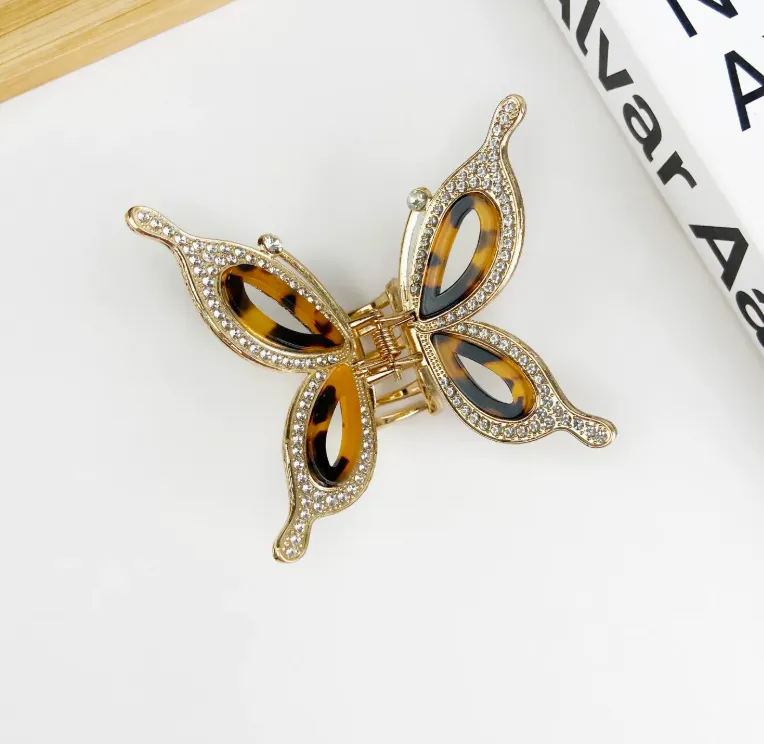 Butterfly Rhinestone Hair Claw Clip