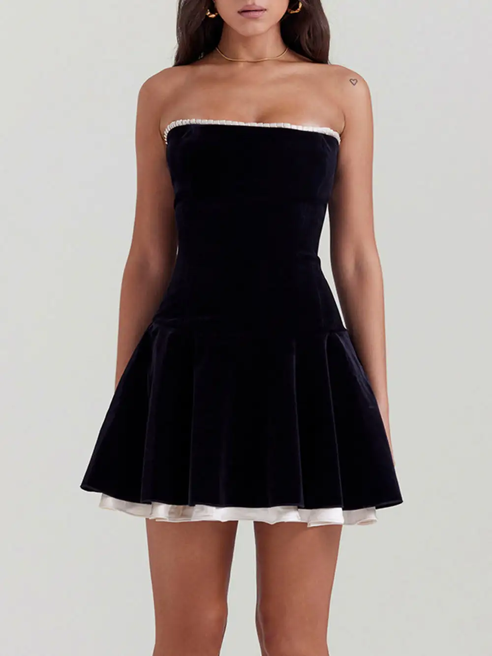 Velvet Strapless Mini Dress