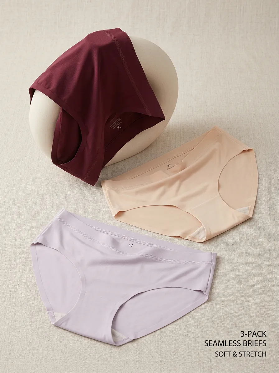 Women's Everyday Seamless Solid Color Three-Pack Panties