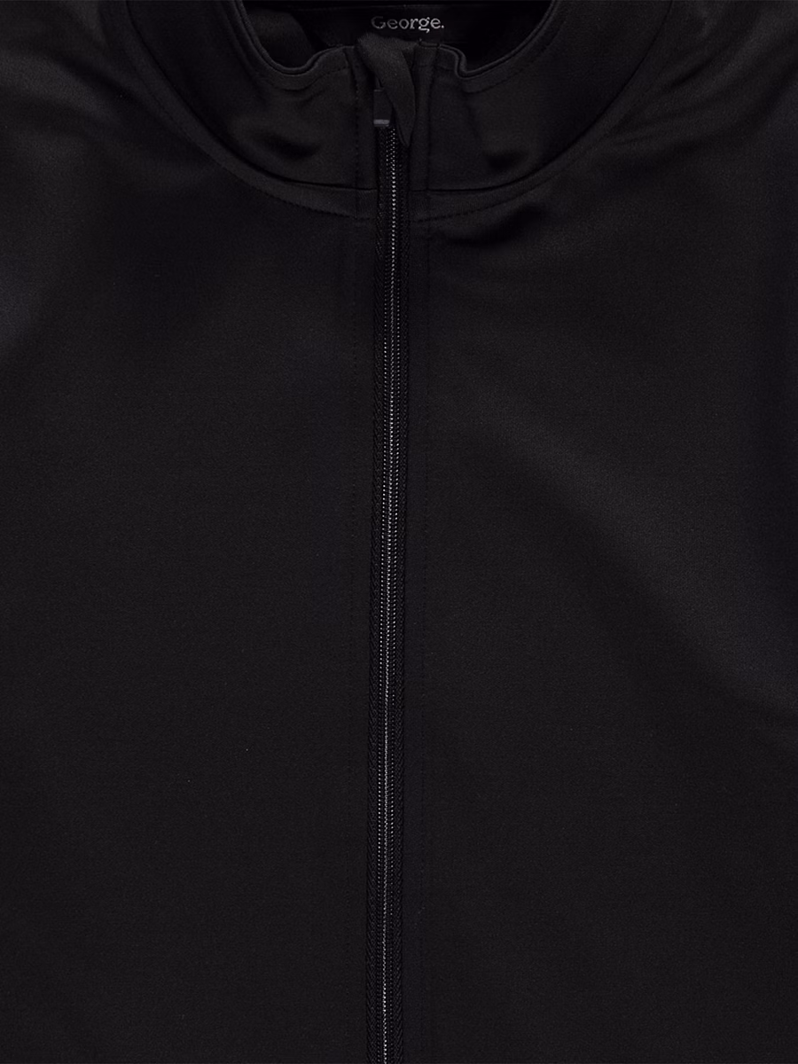 Black Active Zip Through Jacket detail 2