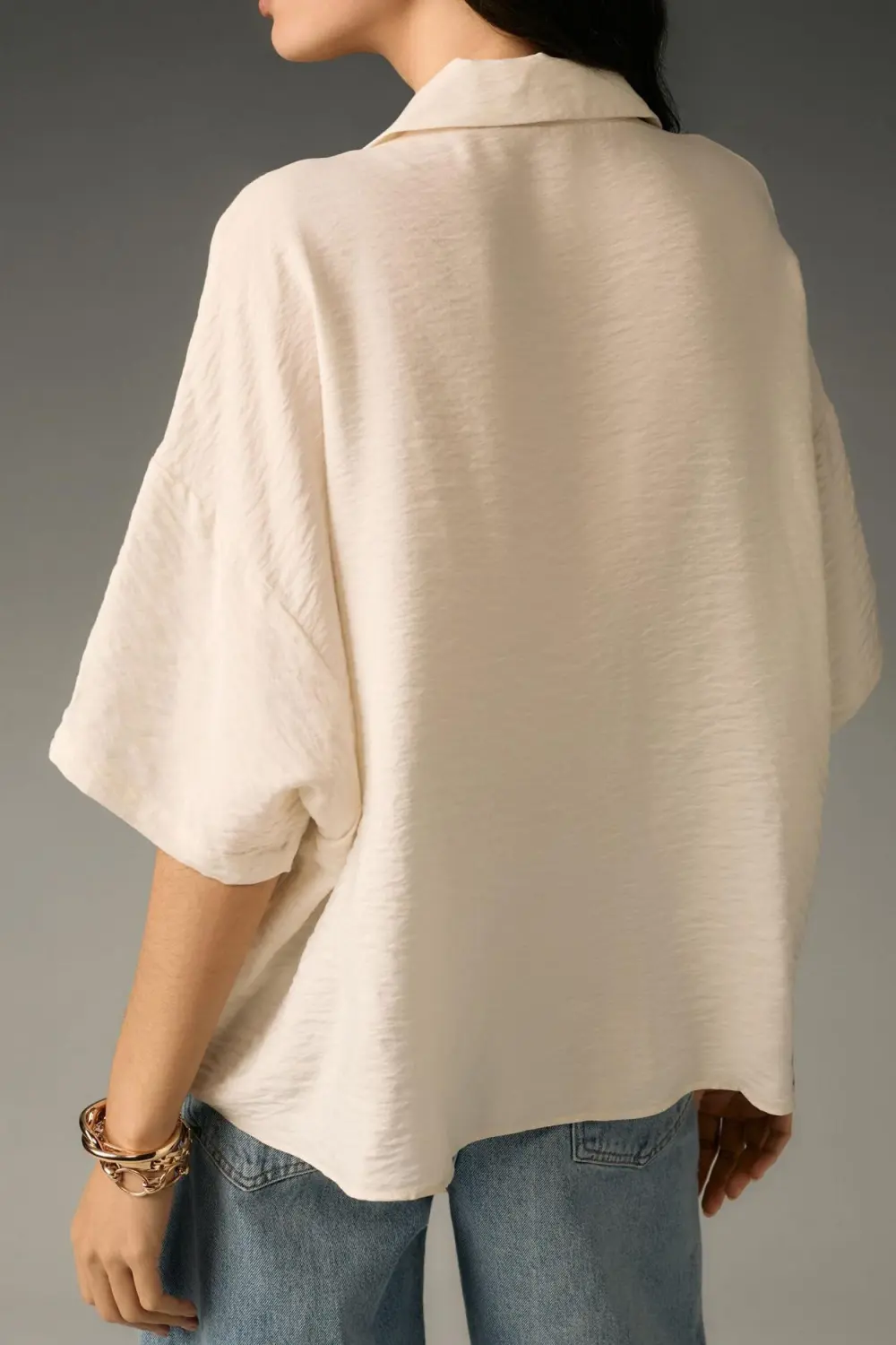 Dylon Short-Sleeve Wide Placket Top