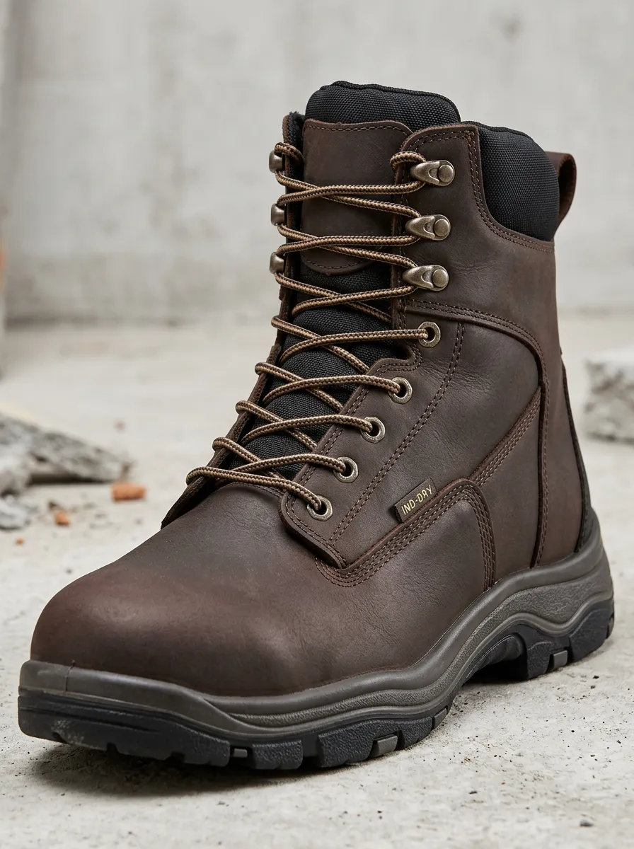 Urban-Utility Leather-Look Workwear Men's Waterproof Work Boots